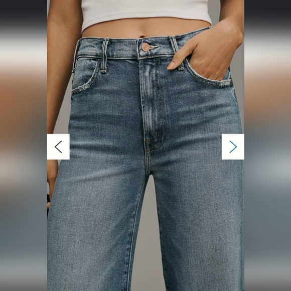 MOTHER The Hustler Roller Sneak High-Rise Wide-Leg Jeans in High on the Hog - Picture 3 of 11